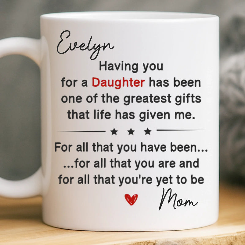 Custom Mug - Personalized Birthday Gifts For Mom, Dad, Son, Daughter - My Heart Walks With You Always