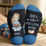 Custom Name Book Lover Gifts for Women - Personalized Middle Tube Socks