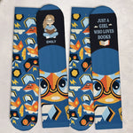 Custom Name Book Lover Gifts for Women - Personalized Middle Tube Socks