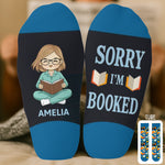 Custom Name Book Lover Gifts for Women - Personalized Middle Tube Socks