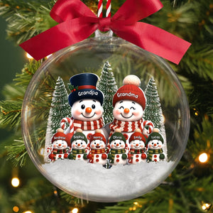 Custom Snowman 3D Acrylic Ball Ornament - Personalized Christmas Birthday Gifts For Grandpa, Grandma - Our Favorite Christmas Memories