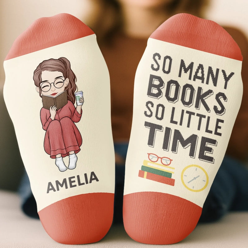 Custom Crew Socks - Personalized Bookish Gifts For Book Lovers, Bookworms, Readers - Adventures Inside These Pages
