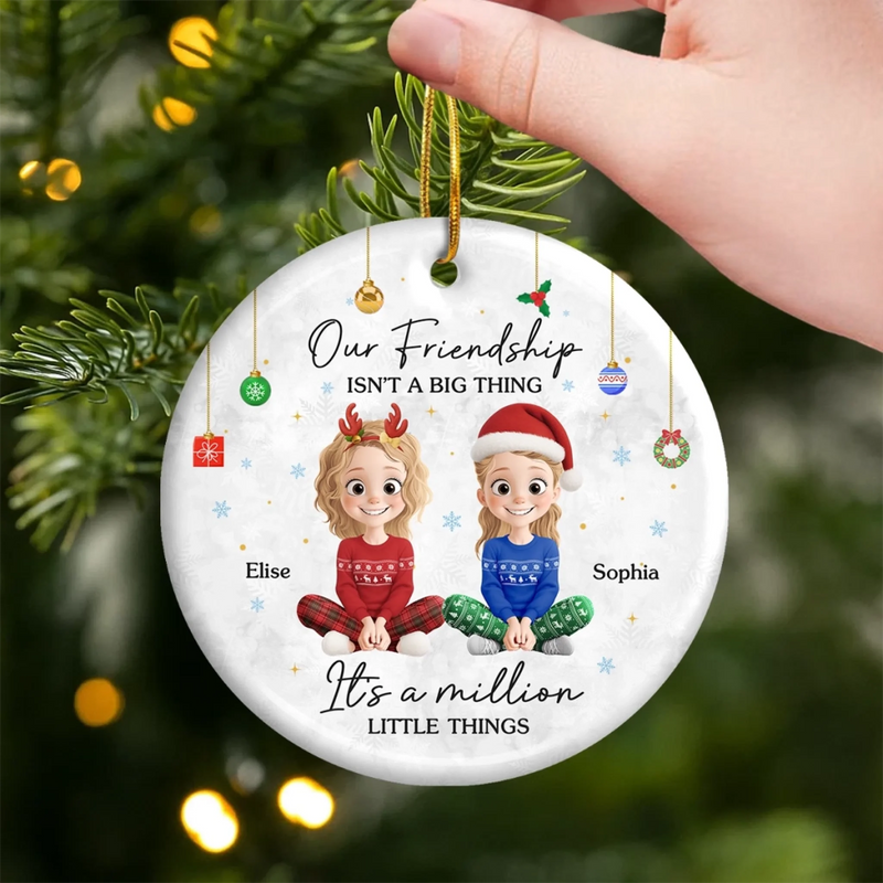 Custom Ceramic Ornament - Personalized Best Friend Christmas Birthday Gifts For Women, Besties, Sisters, BFF - Heart Of Gold