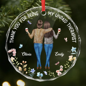 Custom Circle Glass Ornament - Personalized Best Friend Christmas Birthday Gifts For Women, Besties, Sisters, BFF - You Are My Shining Soul