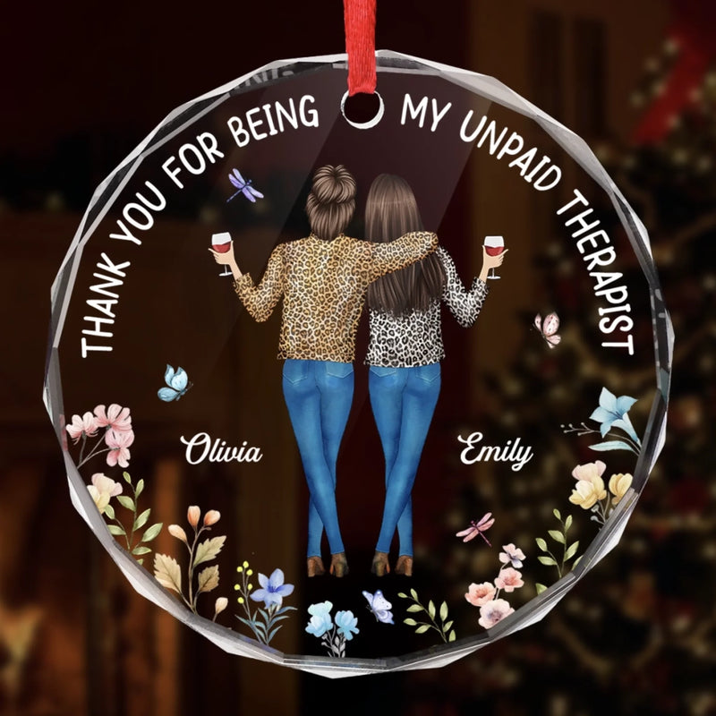 Custom Circle Glass Ornament - Personalized Best Friend Christmas Birthday Gifts For Women, Besties, Sisters, BFF - You Are My Shining Soul