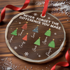 Custom Circle Glass Ornament - Personalized Christmas Funny Gifts For Best Friends, Family, Coworker, Work Bestie - Festive With A Hint Of Chaos