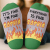 Custom Dumpster Fire Crew Socks - Personalized Funny Gifts For Coworker, Work Bestie - Thriving In Our Daily Chaos
