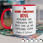Custom Name Funny Christmas Gifts for Boss - Personalized Accent Mugs