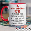 Custom Accent Mug - Personalized Christmas Funny Gifts For Coworker, Work Bestie, Boss - More Cheer Less Stress
