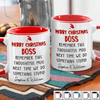 Custom Accent Mug - Personalized Christmas Funny Gifts For Coworker, Work Bestie, Boss - More Cheer Less Stress