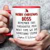 Custom Accent Mug - Personalized Christmas Funny Gifts For Coworker, Work Bestie, Boss - More Cheer Less Stress