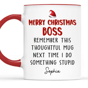 Custom Accent Mug - Personalized Christmas Funny Gifts For Coworker, Work Bestie, Boss - More Cheer Less Stress