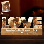 Custom Photo Love You To The Moon And Back Couple Gifts - Personalized Block Light