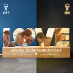 Custom Photo Love You To The Moon And Back Couple Gifts - Personalized Block Light