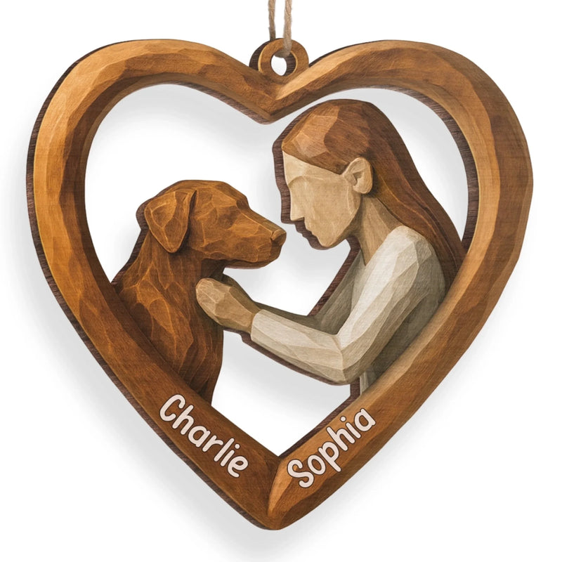 Custom Wood Ornament - Personalized Christmas Birthday Gifts For Dog Lovers, Dog Dad And Mom - Paws Fill My World