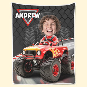 Custom Photo Blanket - Personalized Birthday Gifts For Kids - Racing Into Adventure