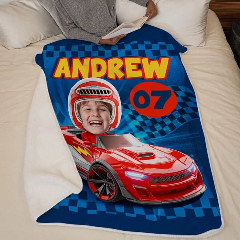 Custom Photo Blanket - Personalized Birthday Gifts For Kids - Racing My Own Way