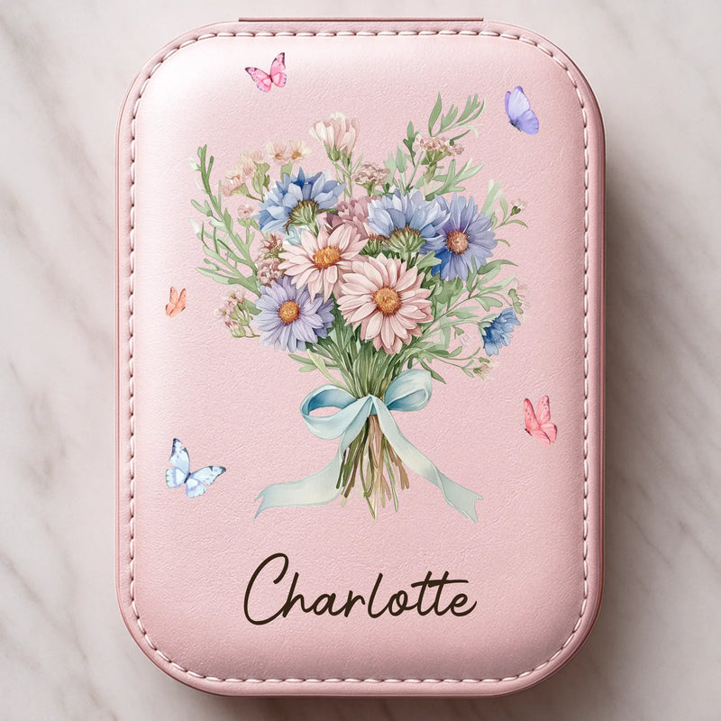 Flowers Grow, And So Will You - Family Personalized Custom Jewelry Box LED Makeup - Gift For Yourself, Best Friends, Siblings, Family Members