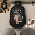 Custom Photo Leather Car Visor - Personalized Memorial Sympathy Gifts For Loss Of Mom, Dad - Always With You