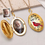 Custom Photo Locket Necklace - Personalized Memorial Sympathy Gifts For Loss Of Mom, Dad - Always Loved Always Missed