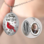 Custom Photo Locket Necklace - Personalized Memorial Sympathy Gifts For Loss Of Mom, Dad - Always Loved Always Missed