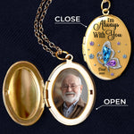 Custom Photo Locket Necklace - Personalized Memorial Sympathy Gifts For Loss Of Mom, Dad - Always Loved Always Missed