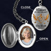 Custom Photo Locket Necklace - Personalized Memorial Sympathy Gifts For Loss Of Mom, Dad - Forever In Our Hearts