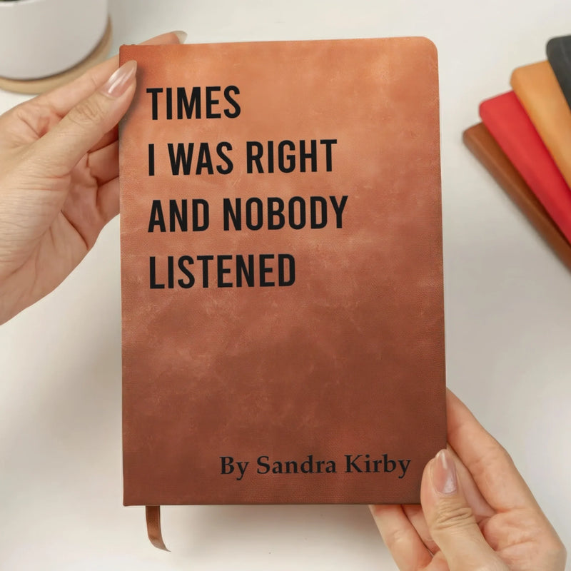 Custom Leather Writing Journal - Personalized Funny  Gifts For Coworker, Work Bestie, Best Friends - Sarcasm Storage Unit