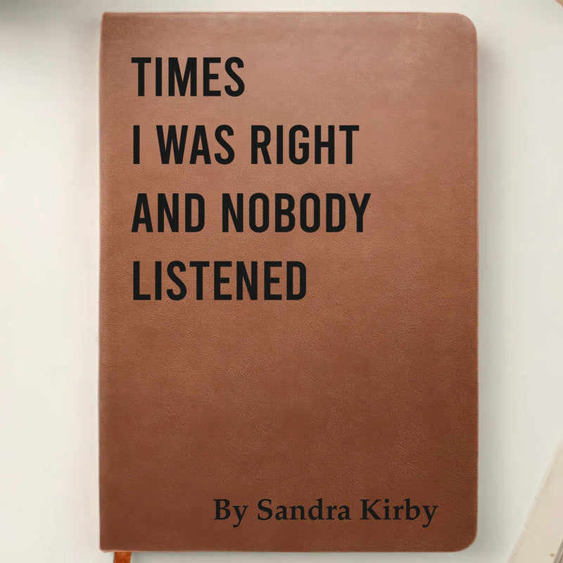 Custom Leather Writing Journal - Personalized Funny  Gifts For Coworker, Work Bestie, Best Friends - Sarcasm Storage Unit