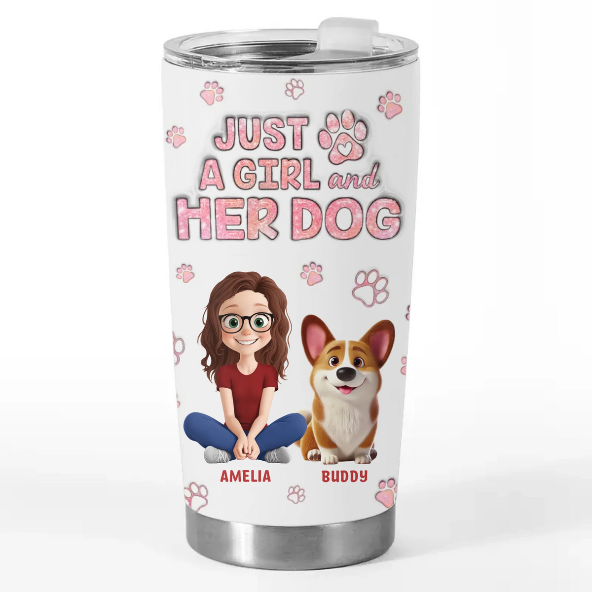 Custom Tumbler - Personalized Birthday Gifts For Dog Lovers, Dog Dad And Mom - My Emotional Support Furball