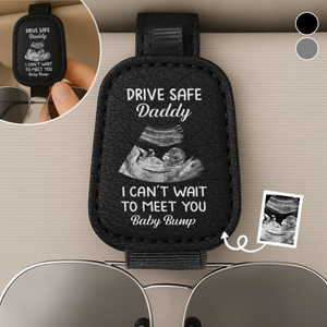 Custom Photo Leather Car Visor - Personalized Christmas Baby Shower, Gender Reveal Gifts For New Moms, New Dads, New Parents - Welcome To Your World