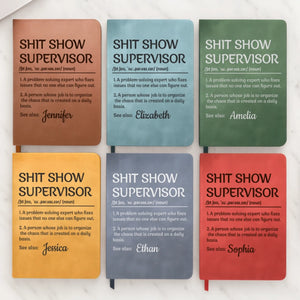 Custom Leather Writing Journal - Personalized Funny  Gifts For Best Friends, Family, Coworker, Work Bestie, Yourself - Deadline Survivor