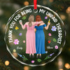 Custom Circle Glass Ornament - Personalized Best Friend Christmas Birthday Gifts For Women, Besties, Sisters, BFF - Your Light Finds Mine