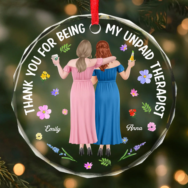 Custom Circle Glass Ornament - Personalized Best Friend Christmas Birthday Gifts For Women, Besties, Sisters, BFF - Your Light Finds Mine
