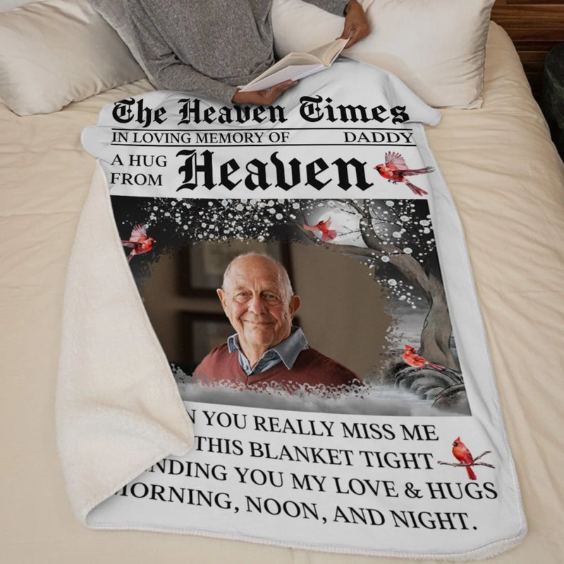 Custom Photo Cardinal Blanket - Personalized Memorial Sympathy Gifts For Loss Of Mom, Dad - Keeping Your Light With Me