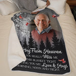 Custom Photo Cardinal Blanket - Personalized Memorial Sympathy Gifts For Loss Of Mom, Dad - A Sign From Heaven