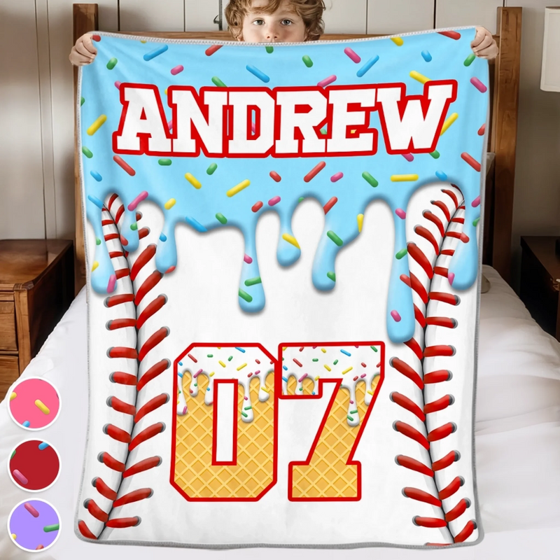Custom Baseball Blanket - Personalized Birthday Baseball Gifts For Baseball Lovers, Sports Fans, Sports Lovers - Home Run Energy