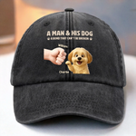 Custom Vintage Washed Denim Baseball Cap - Personalized Christmas Birthday Gifts For Dog Lovers, Dog Dad And Mom - This Is My Emotional Support Legend