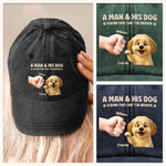 Custom Vintage Washed Denim Baseball Cap - Personalized Christmas Birthday Gifts For Dog Lovers, Dog Dad And Mom - This Is My Emotional Support Legend