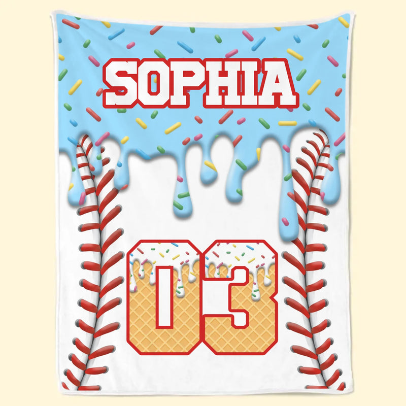 Custom Baseball Blanket - Personalized Birthday Baseball Gifts For Baseball Lovers, Sports Fans, Sports Lovers - Home Run Energy