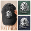 Custom Photo Vintage Washed Denim Baseball Cap - Personalized Birthday Gifts For Dog Cat Lovers, Dog Dad And Mom, Cat Owners - Fur Baby Obsessed