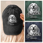 Custom Photo Vintage Washed Denim Baseball Cap - Personalized Birthday Gifts For Dog Cat Lovers, Dog Dad And Mom, Cat Owners - Fur Baby Obsessed