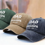 Custom Dad to Grandpa Gifts With Est. Years - Personalized Washed Baseball Cap