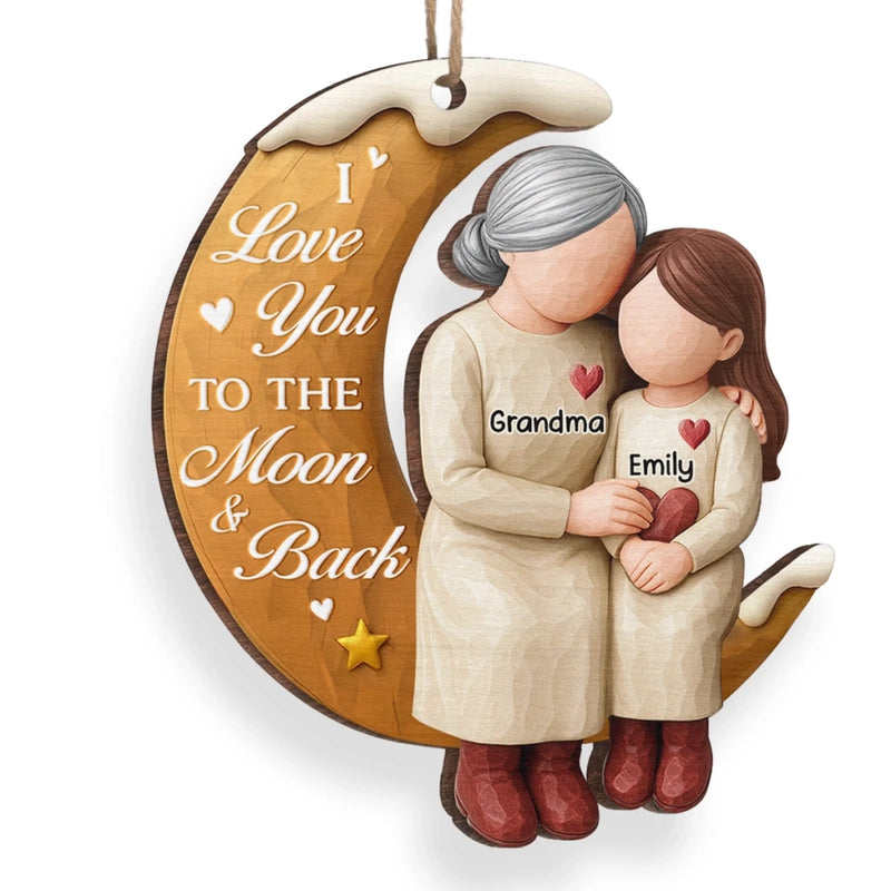 Custom Wood Ornament - Personalized Christmas Birthday Gifts For Grandma - A Heart Shaped By You