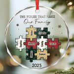 Custom Circle Glass Ornament - Personalized Christmas Birthday Gifts For Mom, Dad, Brother, Sister, Kids - Where Love Stays Forever