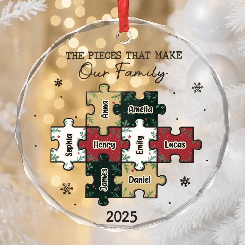 Custom Circle Glass Ornament - Personalized Christmas Birthday Gifts For Mom, Dad, Brother, Sister, Kids - Where Love Stays Forever