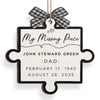 Custom Wood Ornament - Personalized Christmas Memorial Sympathy Gifts For Loss Of Mom, Dad - Our Missing Piece
