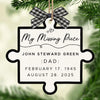 Custom Wood Ornament - Personalized Christmas Memorial Sympathy Gifts For Loss Of Mom, Dad - Our Missing Piece