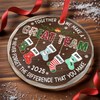 Custom Circle Glass Ornament - Personalized Christmas Birthday Gifts For Coworker, Work Bestie - Together We Make A Great Team