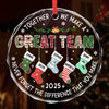 Custom Circle Glass Ornament - Personalized Christmas Birthday Gifts For Coworker, Work Bestie - Together We Make A Great Team